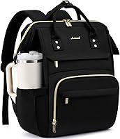 LOVEVOOK Laptop Backpack for Women: 15.6" Waterproof Bag with Giant Stanley Cup Holder, Teacher Nurse Work College Daypack, Black