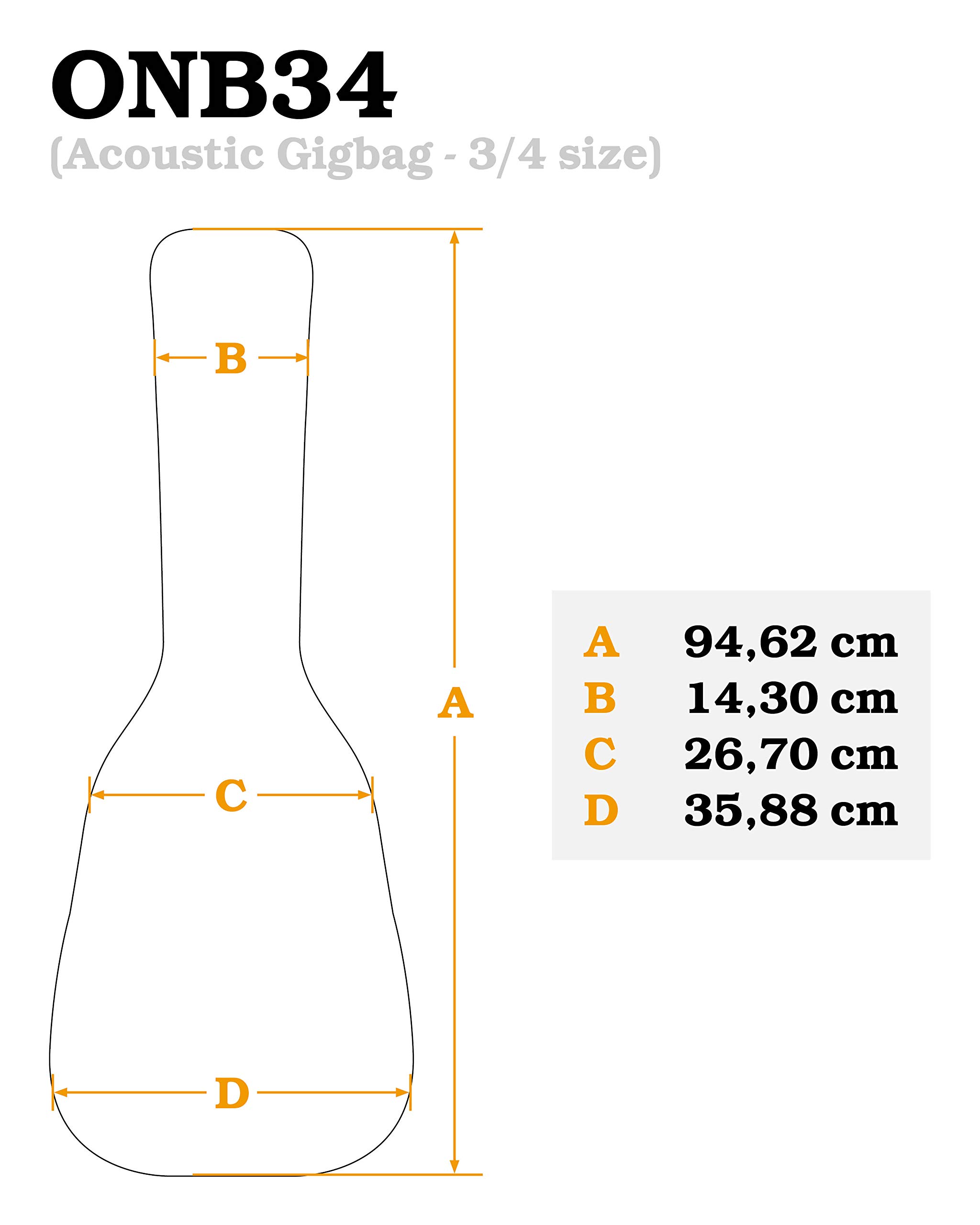 Ortega ONB34 - Custodia per chitarra da concerto, colore nero
