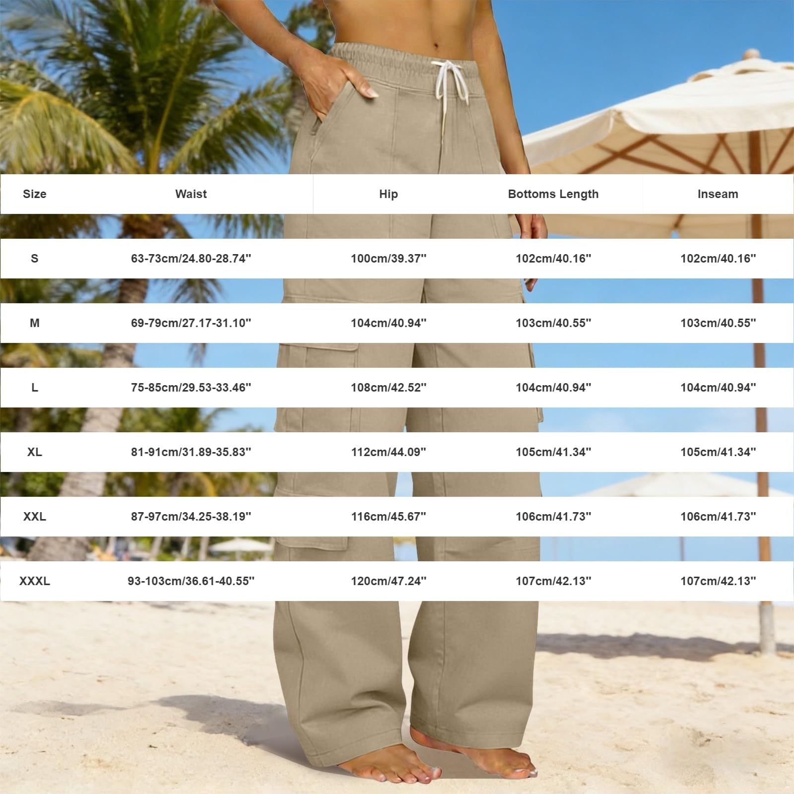 Nidddiv Pantaloni cargo da donna, estivi, traspiranti, leggeri, tinta unita, elasticizzati, larghi, in tessuto, per sport all'aria aperta, con tasche multiple, S-3Xl