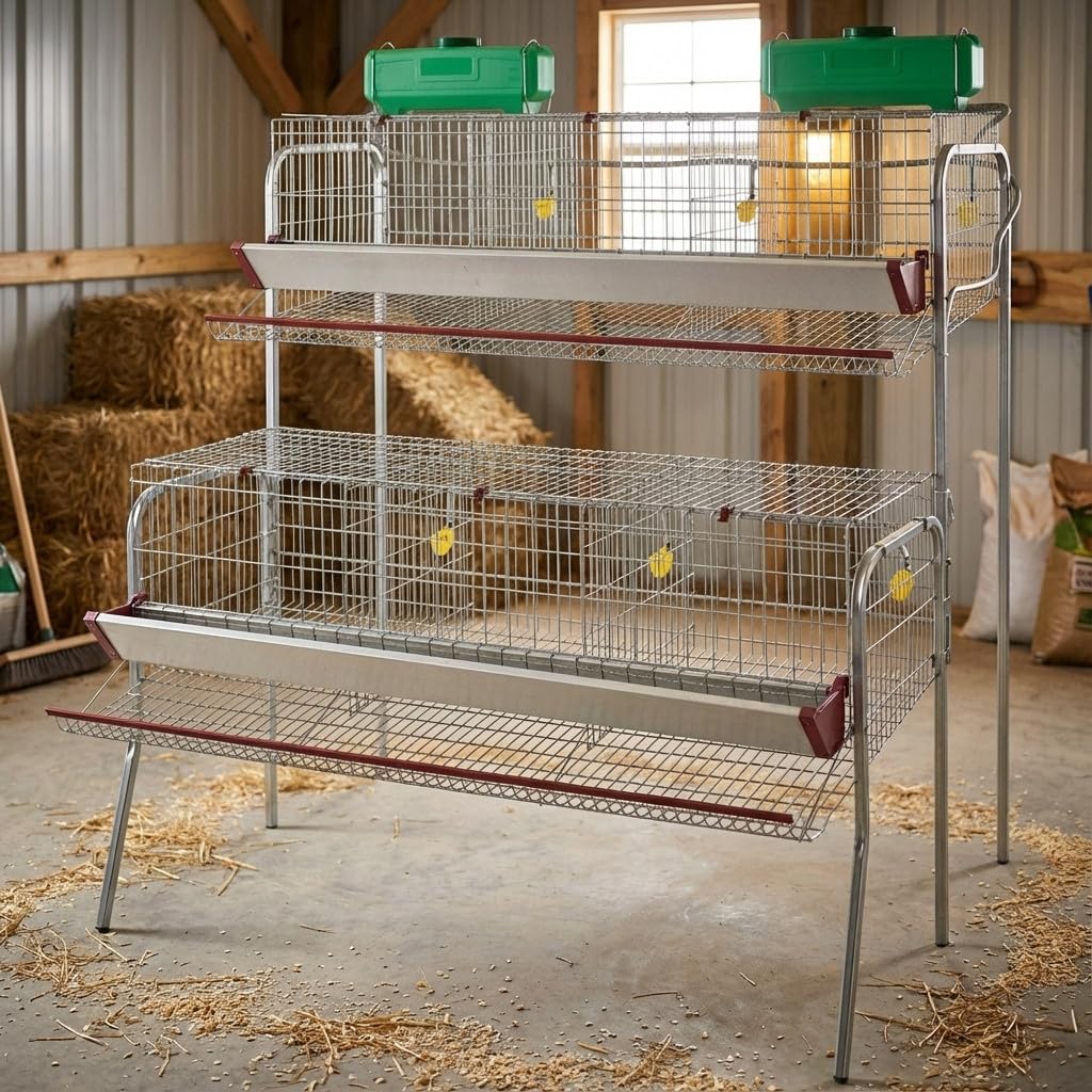 Suinga Batteria GALLINAS PONTORI 6 dipartimenti. Capacità: 30 galline. Dimensioni: 155 x 110 x 150 cm. Include: protezione anti-spreco. Mangiatoia in impiallacciatura laccata.