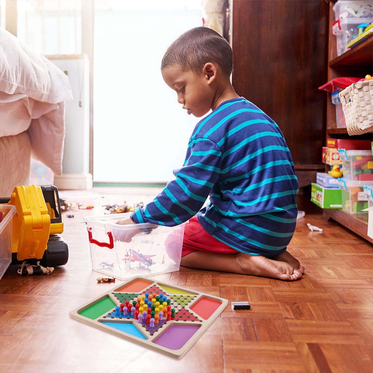 POPETPOP Jeu de Dames en Bois, Jouet Éducatif pour Garçon et Filles, Léger et Sûr, pour Jouer en Famille et Développer la Stratégie