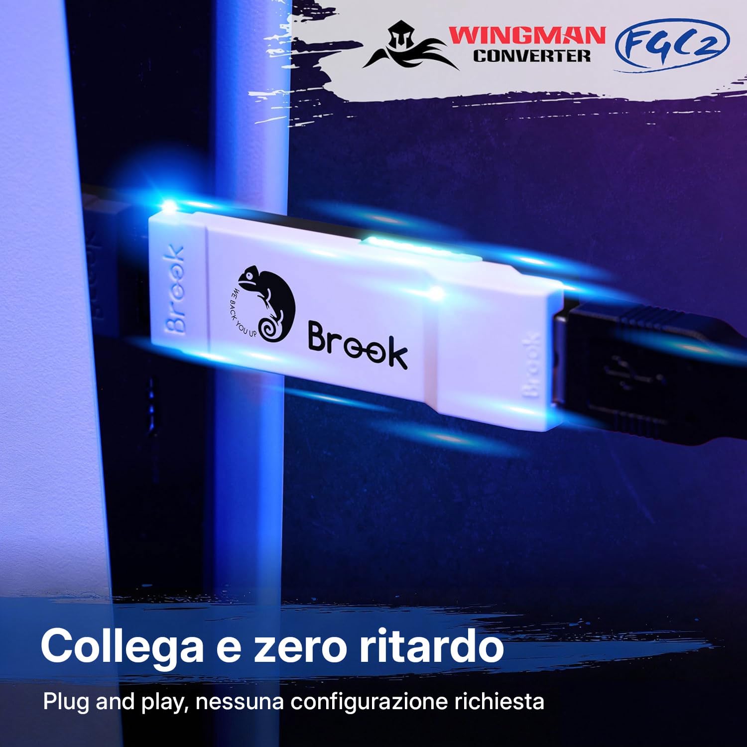 Mcbazel Wingman FGC 2 Convertitore per PS5, Controller cablato PS5/PS4/XBox Series X|S/Xbox One/Xbox Elite/NS Switch/Arcade Stick da PS5/PC Windows