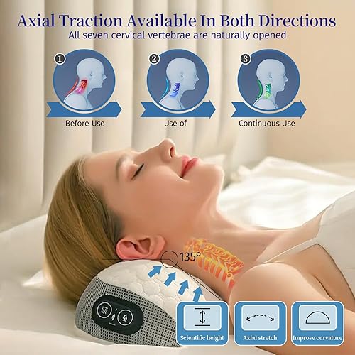 Miniatura 2 de Belovedone Almohada cervical para el cuello para aliviar el dolor, soporte de cuello para dormir, espuma viscoelástica, terapia de calor de algodón