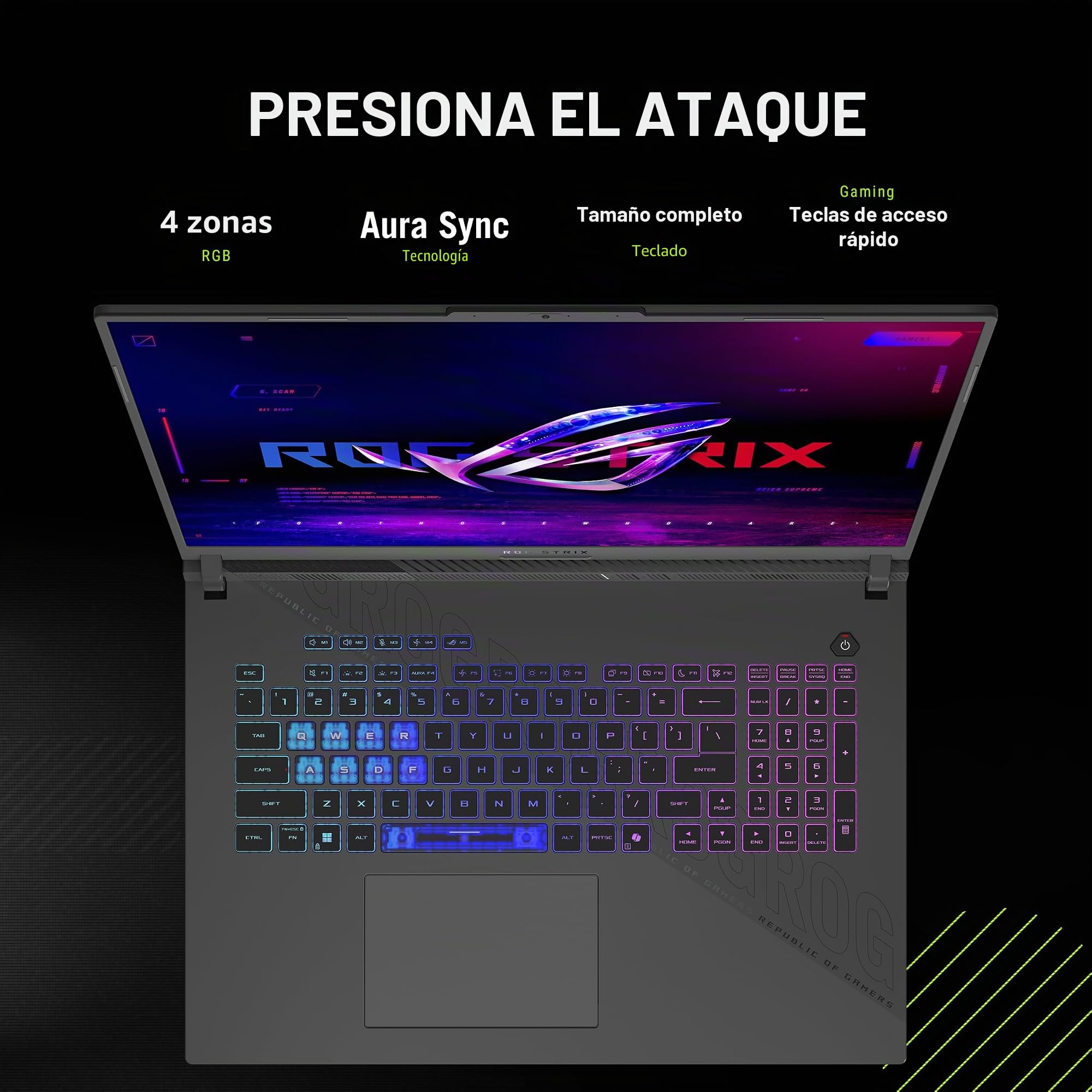 197105964907 ASUS ROG Strix G18 (2025) Laptop para juegos, 18 pulgadas ROG FHD+ 16:10 144Hz, NVIDIA® GeForce RTX™ 5060, procesador móvil AMD Ryzen™ 9 8940HX, 16GB DDR5-5200Mhz, 1TB SSD, Wi-Fi 6E, Wind