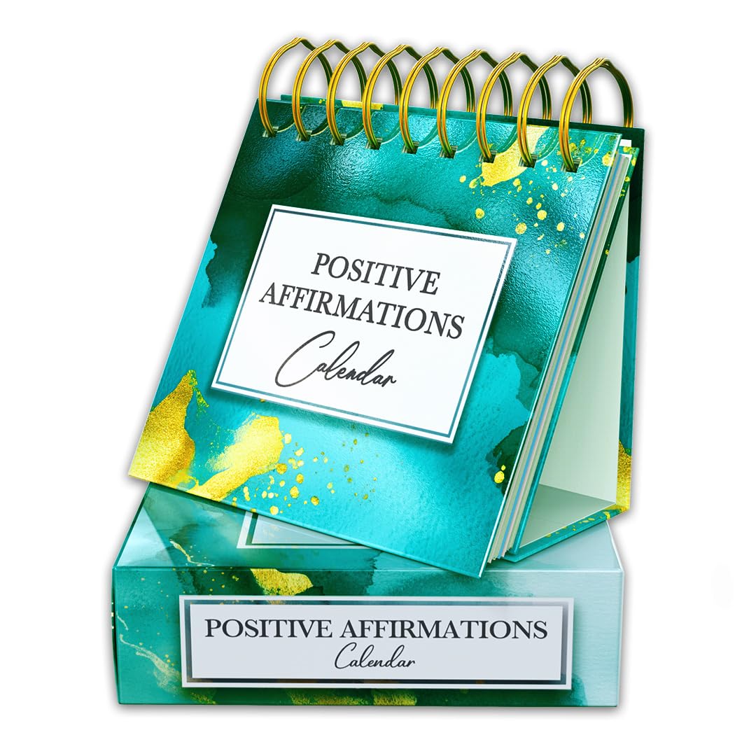 Positive Affirmations Desk Calendar – 366 Day Perpetual Self-Care & Mindfulness Quote Every Day – Birthday Gift for Women & Mother’s Day Present – With Stand – Use Year After Year