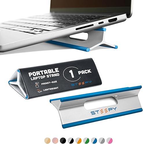Soporte portátil para laptop Steepy para escritorio  Altura ajustable, y soporte portátil para laptop  Soporte de computadora ergonómico para