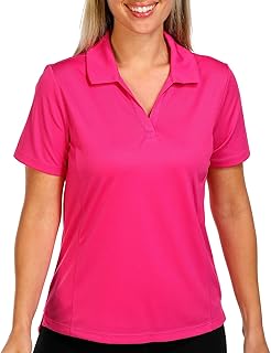 Womens Active Johnny Collar Polo Top