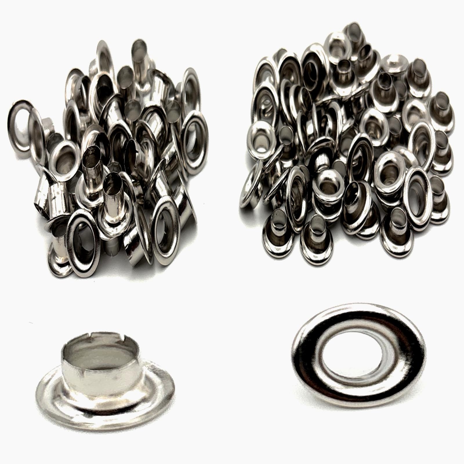 Amazon.co.jp: ハトメ 5mm シルバー 両面 真鍮 金具 100組セット 革 布