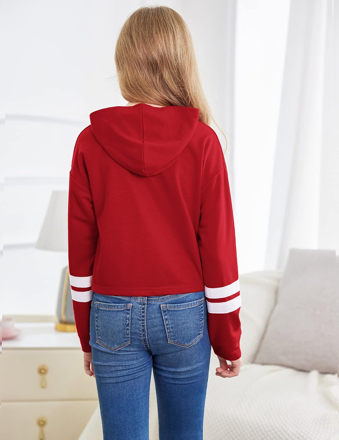 Arshiner Girls Cropped Hoodie Kids Long Sleeve Crop Tops Tie-dye Hoodies Hooded Pullover Sweatshirts