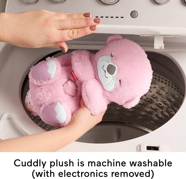Fisher-Price – Ma Loutre Câlins Bonne Nuit, veilleuse musicale en peluche rose avec mécanisme de respiration et lumières, pour bébés dès la naissance, JLJ33 - 5