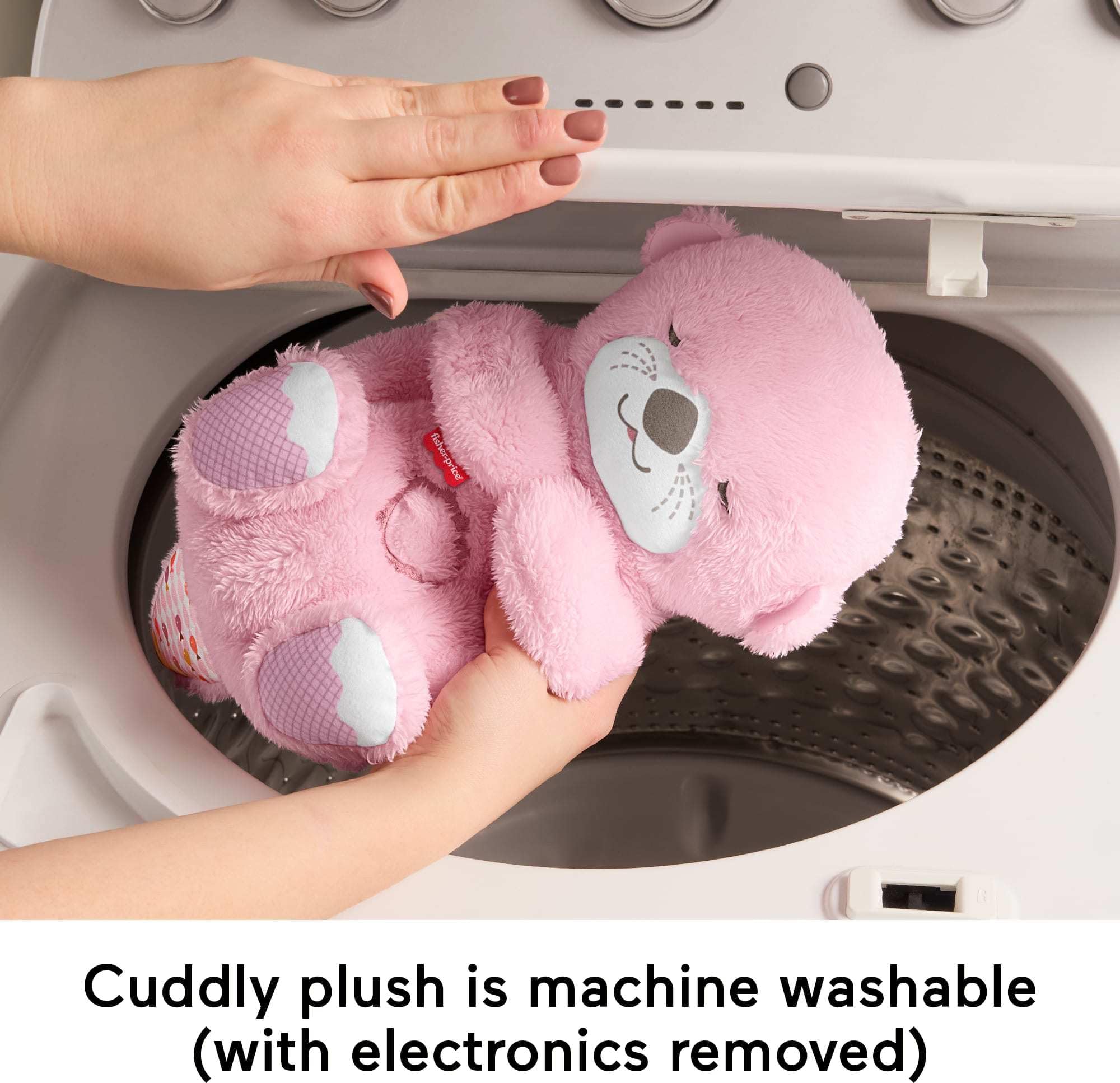 Fisher-Price - Lontra Rosa Soffice Relax, peluche sensoriale portatile con movimento respiratorio e luci calmanti, melodie per il sonno del neonato, giocattolo per bambini, 0+ mesi, JLJ33