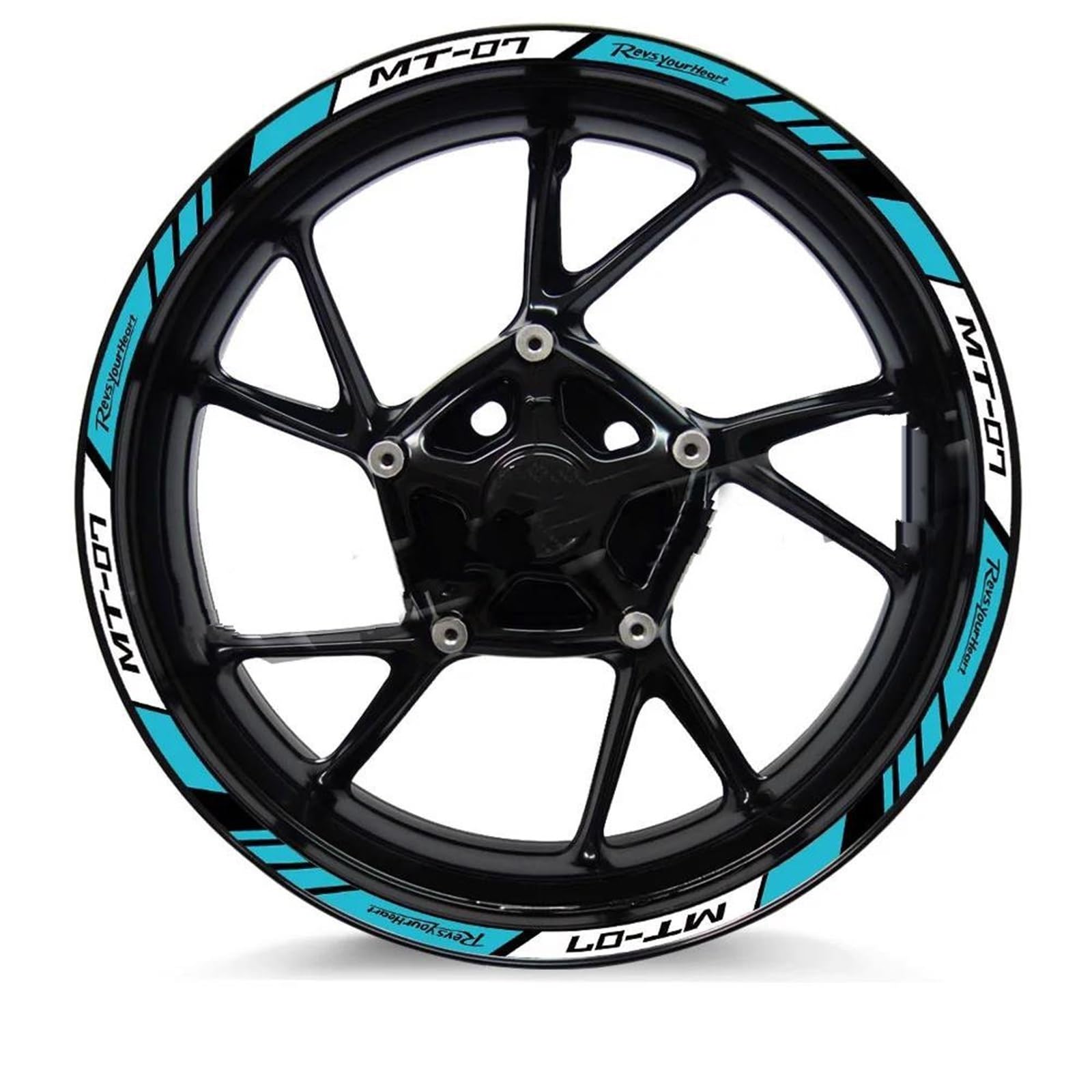 Motorcycle Wheel Stickers Sports Edge Stripe Reflective Film for Yamaha MT-07 MT 07 Mt07 Decorative(Color2)