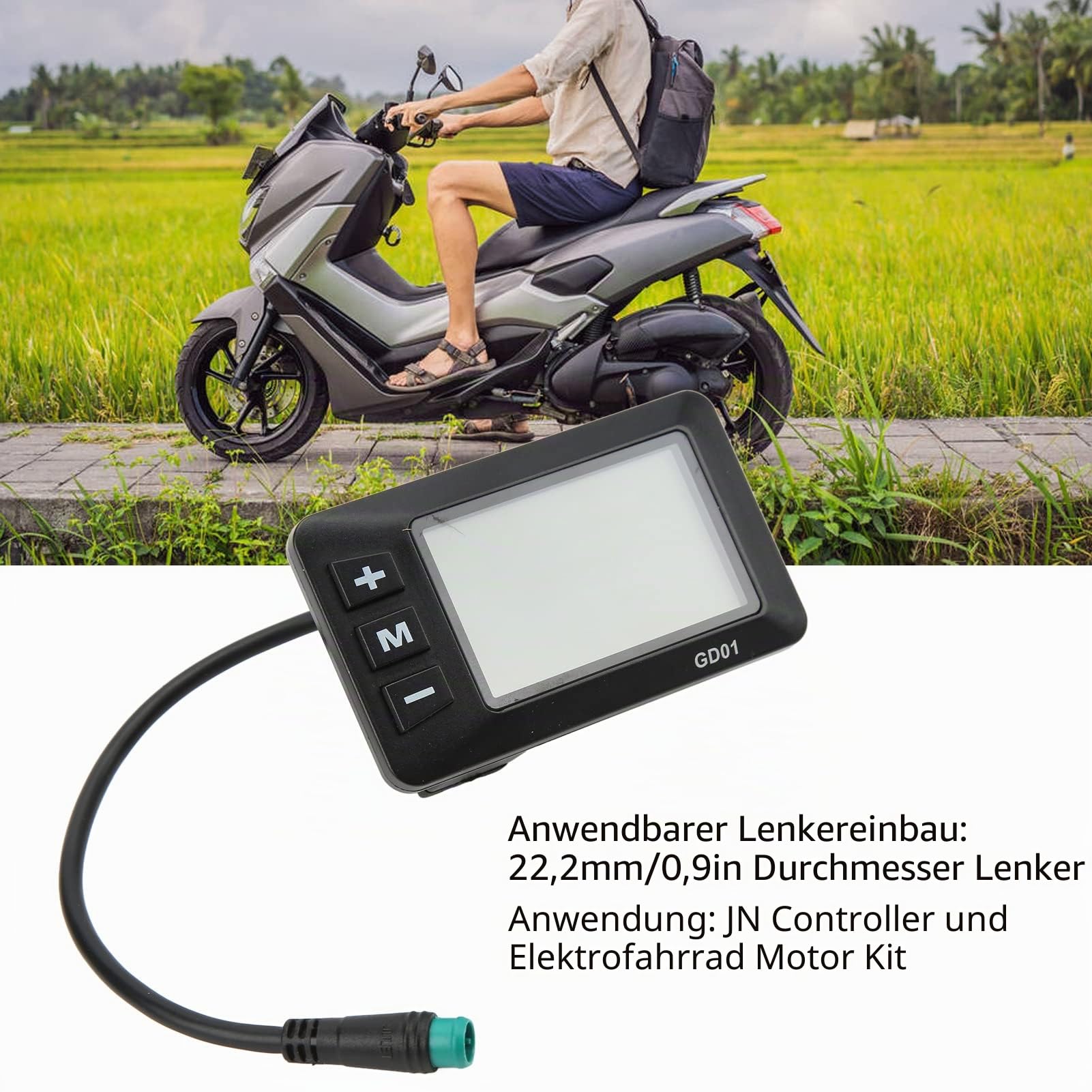 Anzeige GD01 für E-Bike, langlebige Anzeige mit Flüssigkristallen GD01, Gute Haltbarkeit, feine Ausführung in Echtzeit für Radfahren