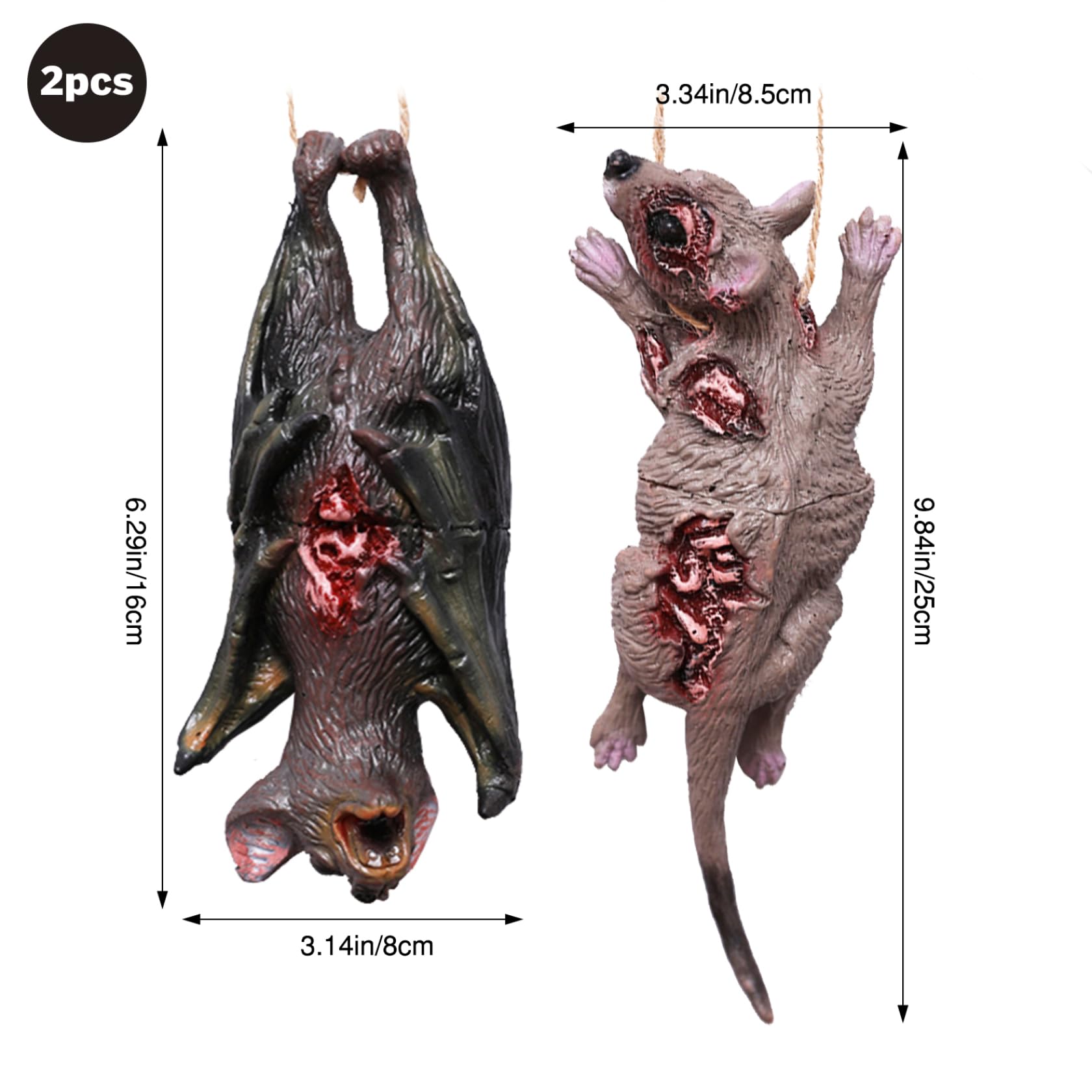 Plastic Rats Set Of 3 Realistic Black Rubber Rats - Scary Halloween ...