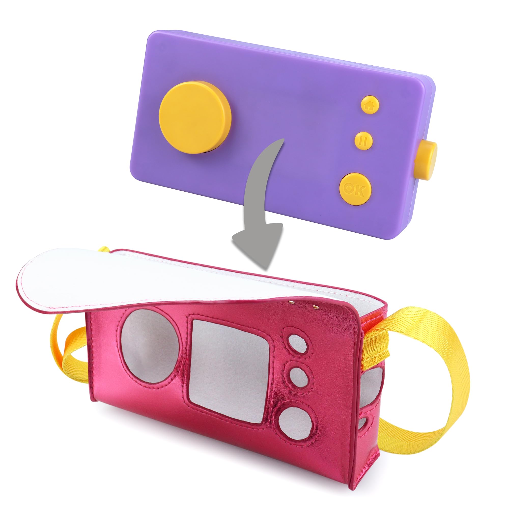 Annmore Pochette pour Lunii Fabrique à Histoires, Coque de Protection Compatible avec Lunii Version 1, 2 et 3, Rose