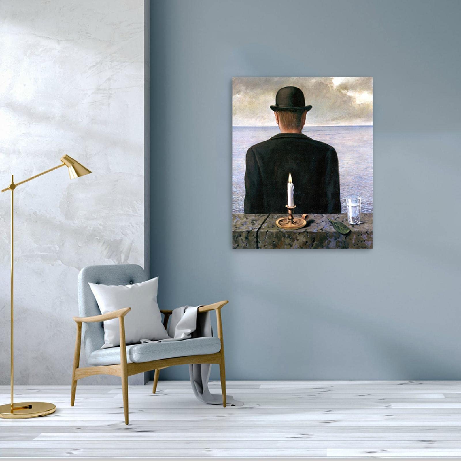 JZSDGB Decoracion Cuadro Lienzo-René Magritte(canción de las sirenas)-Reproducciones de Pinturas en Lienzo-Famoso Lienzo Arte de la Pared Carteles e Impresiones 50x65cm(19x26in) Enmarcado