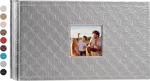 Miniatura 12 de Mublalbum Álbum de Fotos Pequeño 4x6 300 Fotos Cubierta de Cuero Libro de Fotos con Bolsillos Horizontales para Bebé Boda Aniversario y Familia Azul