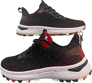 TUOBUSEN N-319-red Men's Foot Massage Sports Shoes - Sole Vibrating Massage while Walking, Improves Blood Circulation, Relieves Foot Pain. (12, red)