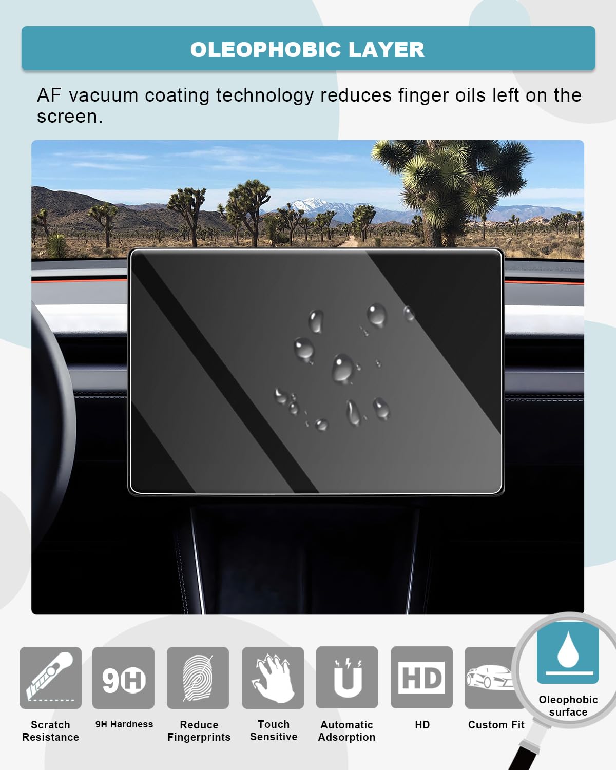 CDEFG Compatible con 2025 2026 Nuevo Tesla Model Y Juniper Navigation Protector de Pantalla de Cristal Templado QHD 16 pulgadas resistente a los arañazos GPS 9H Protector de pantalla Auto Navi