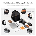 K&F Concept Sac à dos pour appareil photo, Sac à caméra léger pour photographes, Sac photo portable compatible avec Canon/Nikon/Sony - noir