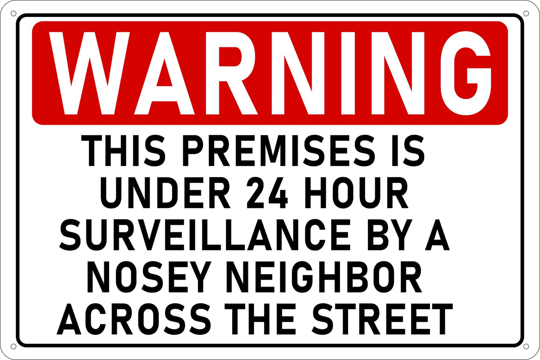 Preeklen Tin Sign 024 Vintage Fashion Chic Metal Tin Signs - Warning This Premises Under 24 Hour Surveillance By A Nosey Neighbor Sign - Wall Decor Plaque For Home Bar Outdoor Garagees 6X8 Inch