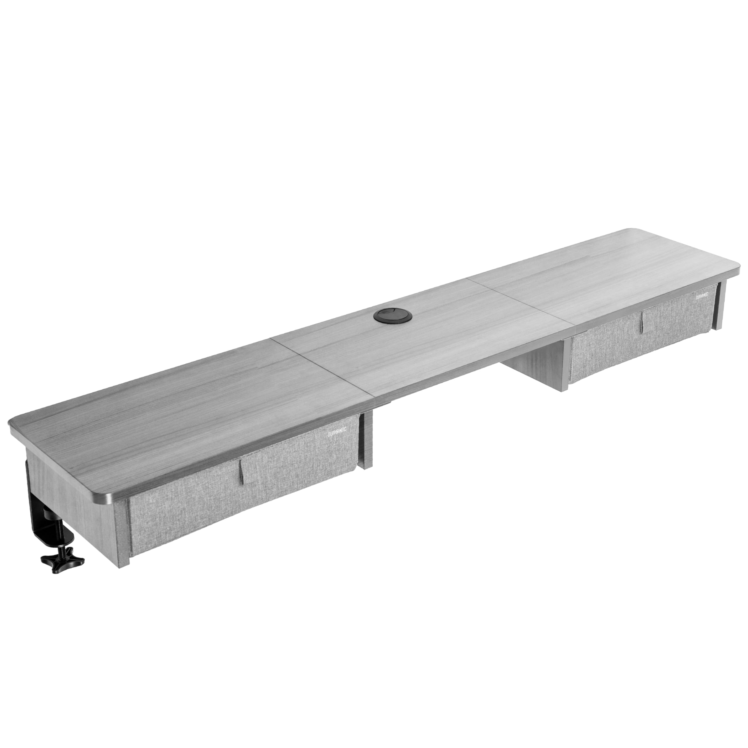 Duronic DD3 GY 120 cm Desk Top Grigio con 2 cassetti |Compatibile con tutti i Desk Top da 120 cm | Accessorio per scrivania | Professionale estetico e organizzato | Superficie per sollevare lo schermo