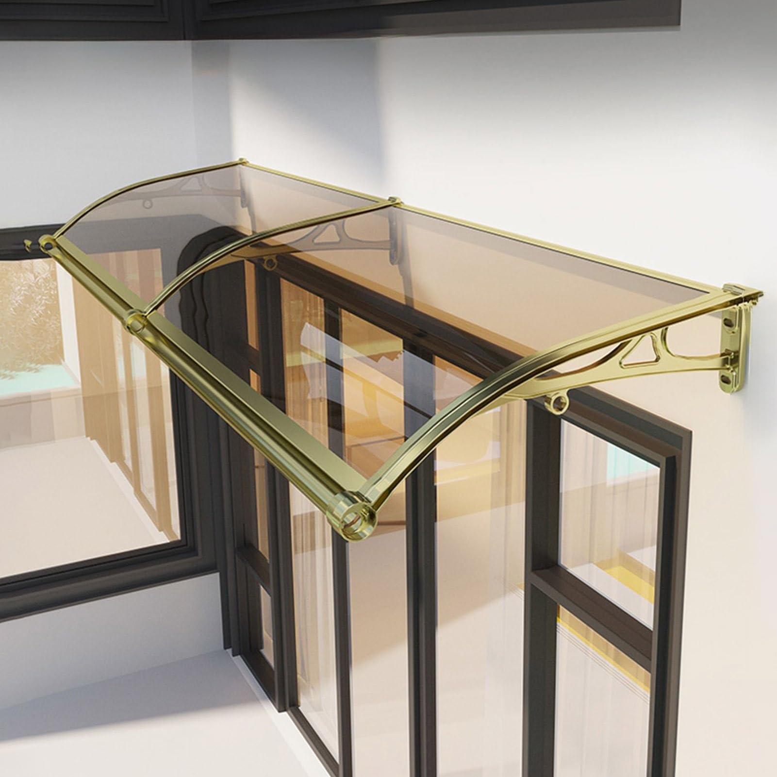 Auvent en polycarbonate transparent feuille creuse de protection marquise de porte