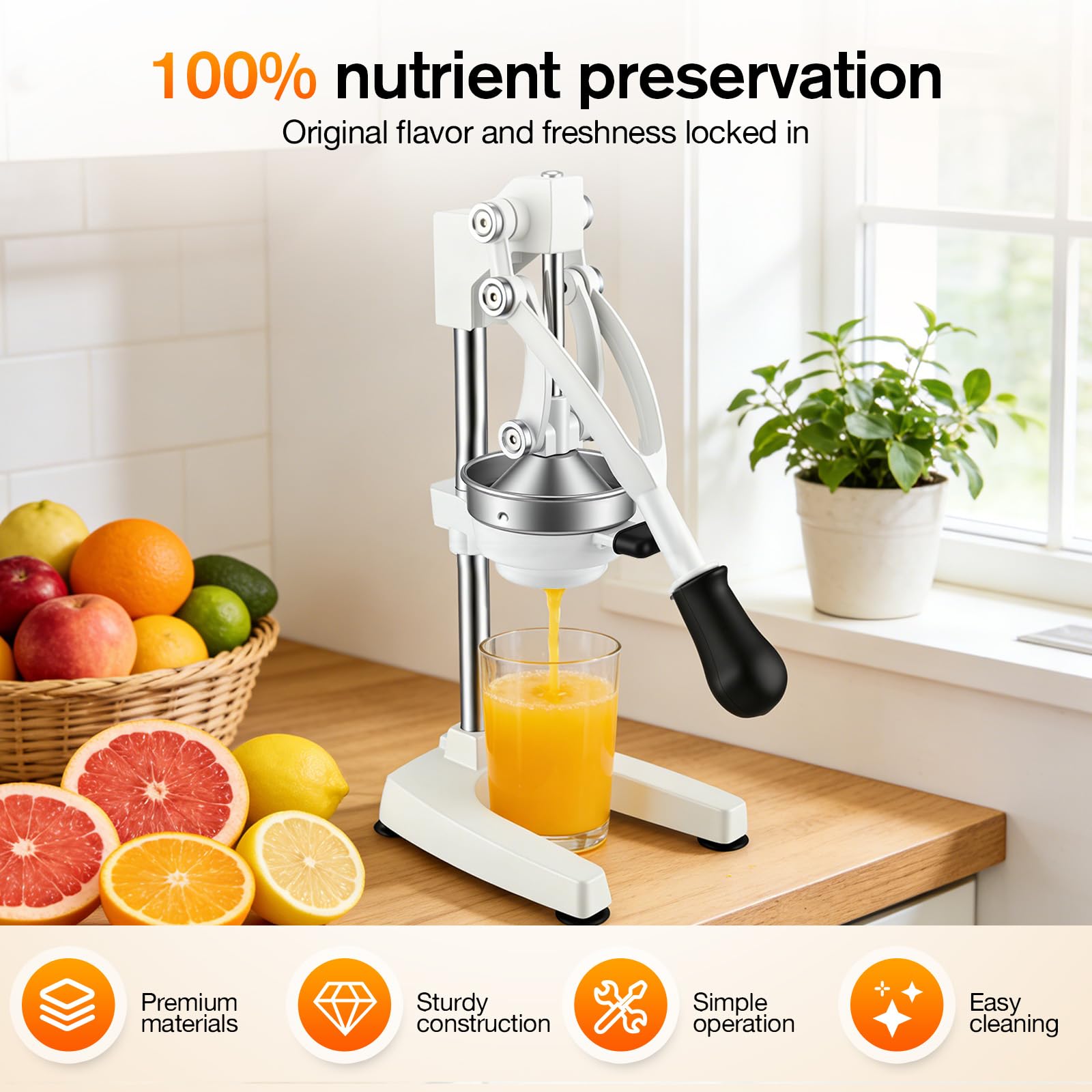 Exprimidor profesional manual, exprimidor de naranja manual para cítricos, exprimidor manual de metal, resistente prensa de frutas de acero inoxidable, exprimidor de naranjas, exprimidor de limones