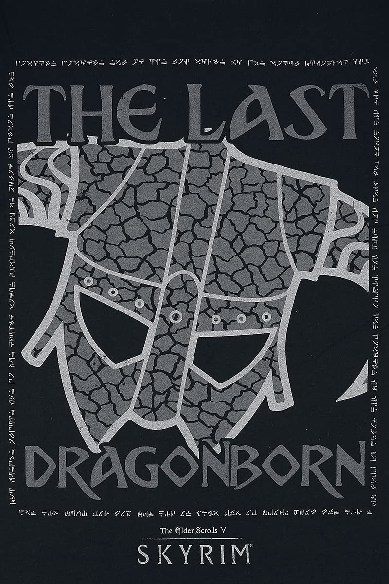 The Elder Scrolls V Skyrim The Last Dragonborn Camiseta Negro L 100% algodón Regular