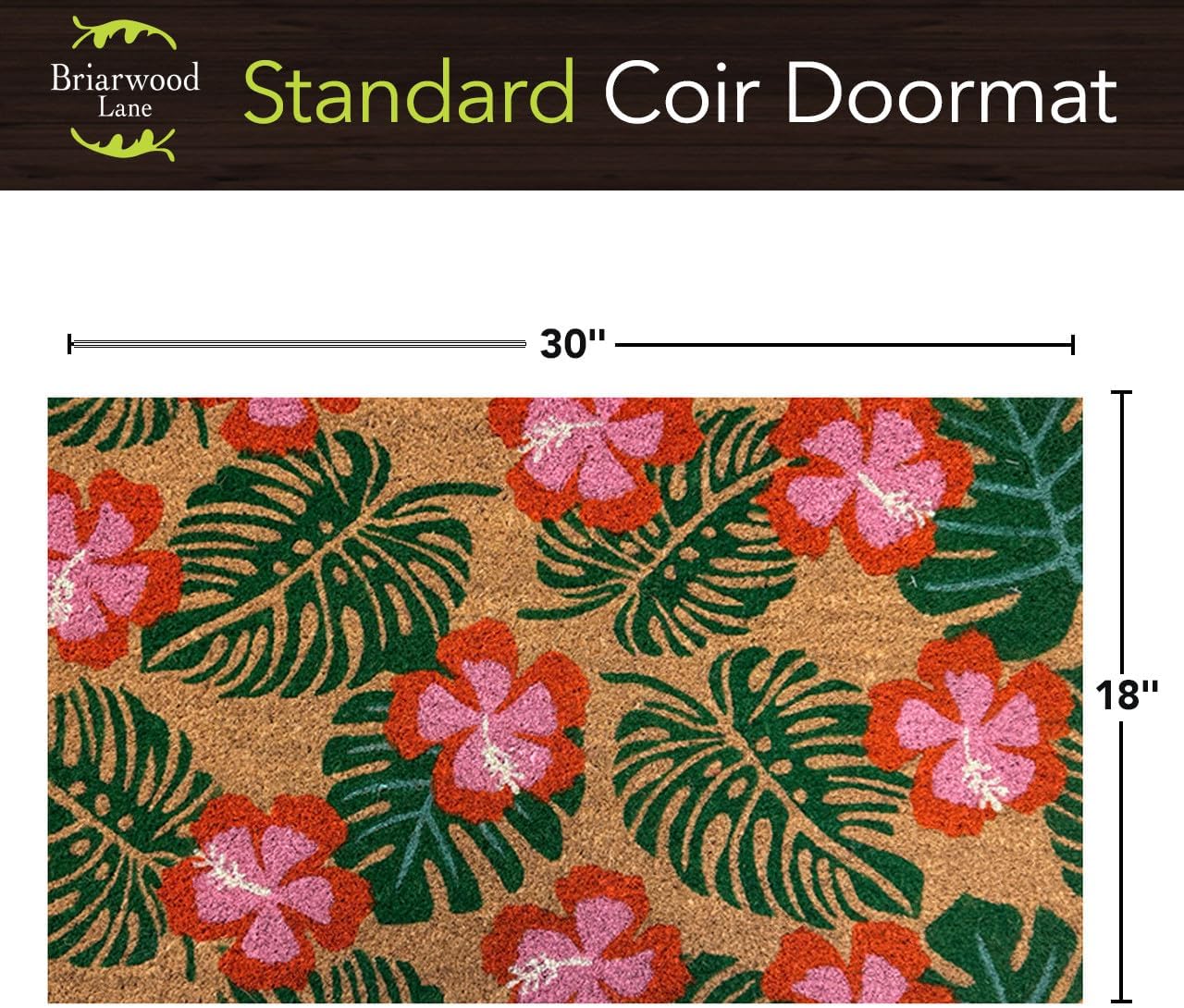 Briarwood Lane Paradise Blooms Coir Doormat 18 x 30