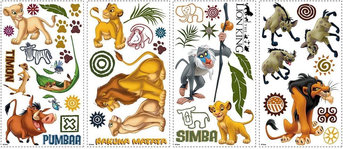 RoomMates RMK1921SCS The Lion King Peel and Stick Wall Decals 10 inch x 18 inch