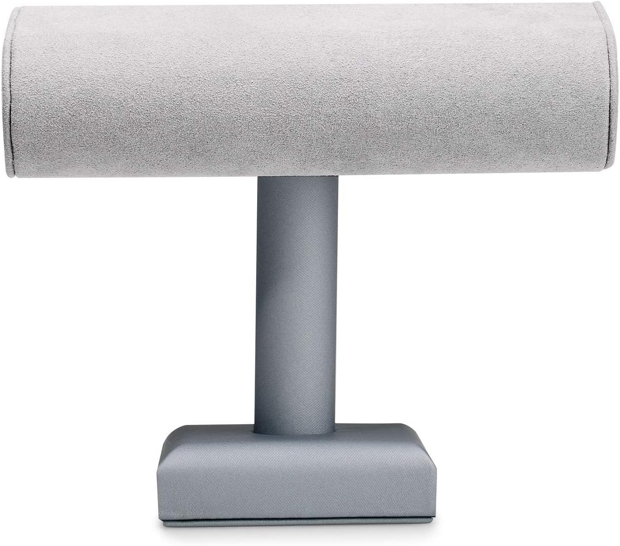 OirlvOirlv Premium Leather Watch Display Stand T-bar Showcase Jewelry Display Holder Home Bracelet Bangle Organizer (Light Grey)