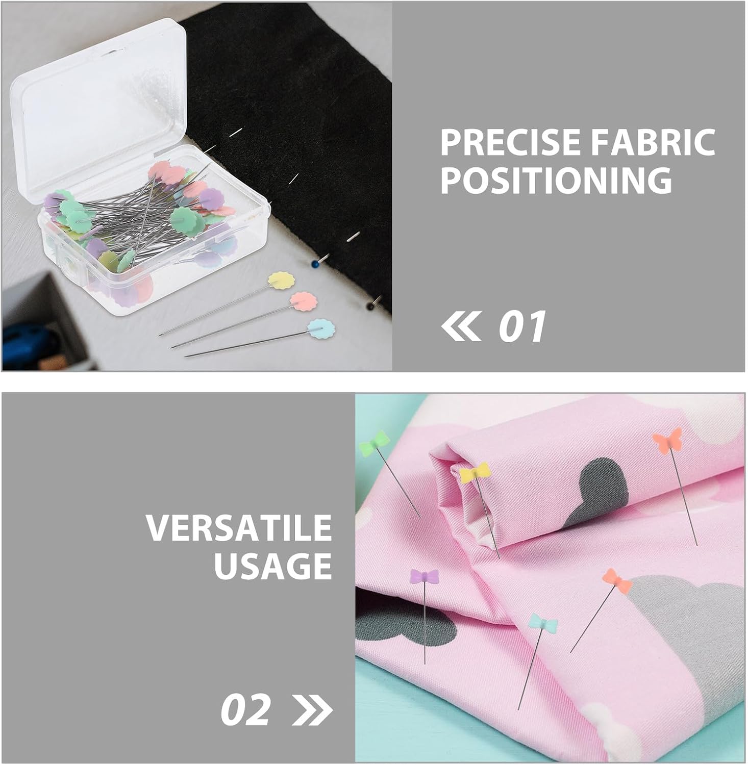 Uonlytech 400pcs Straight Sewing Pin Corsage Quilting Pins for Fabric Wedding Bouquets Jewelry DIY Decoration Sewing Crafts