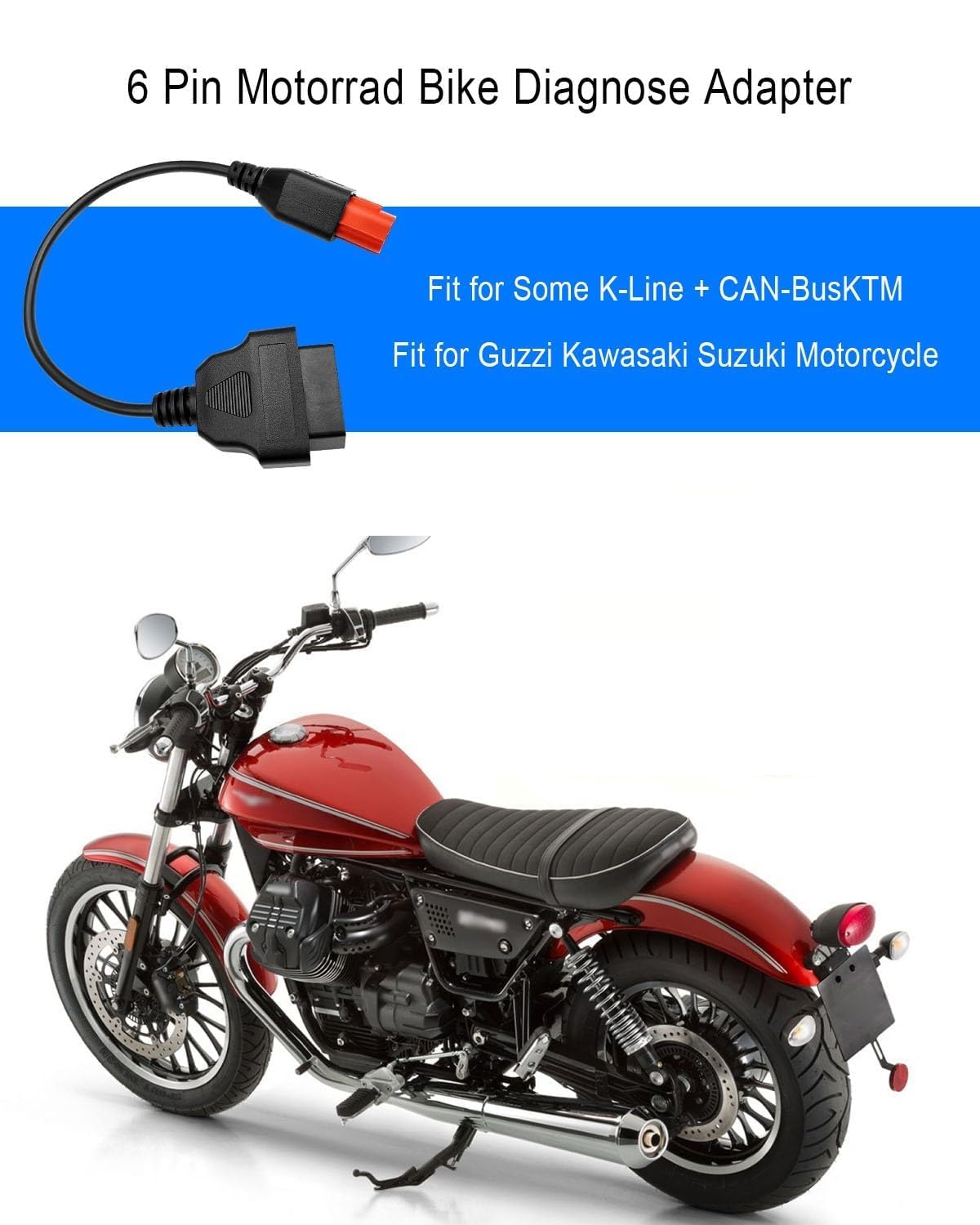 Snapklik.com : 6 Pin OBD2 Adapter Cable Fit For Guzzi Kawasaki Suzuki ...