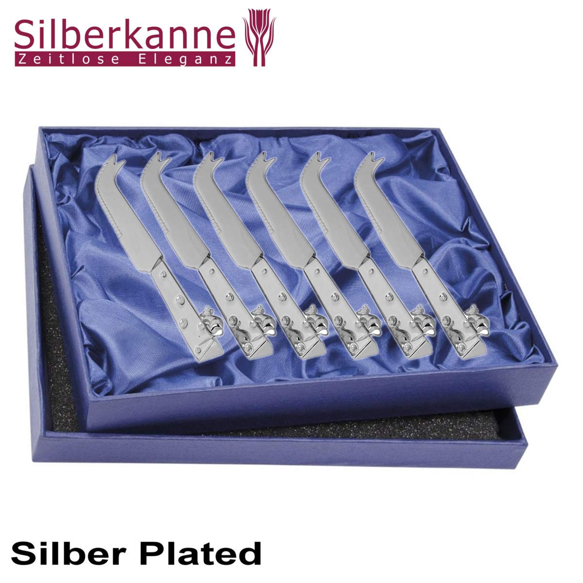 Serviettenring Maus und Käse 5,5x3,5x2,0 cm 4er Set Premium Silber Plated edel versilbert in Top Verarbeitung. Fertig zum verschenken mit schicker Geschenkverpackung