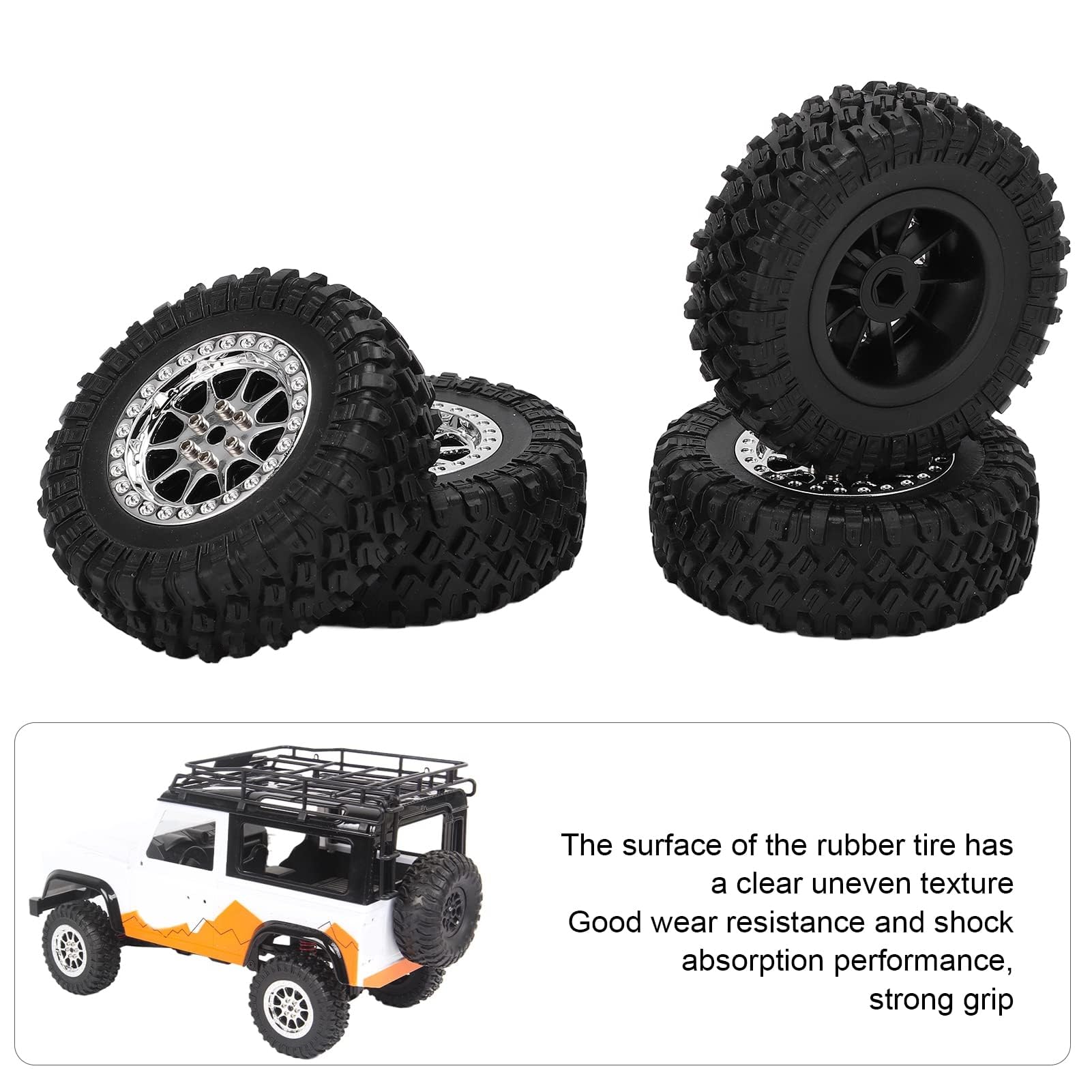 HERCHR 4Pcs RC Crawler Rubber Tires - Image 3