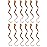 SWACC 12 Pcs Curly Wavy One Color Party Highlights Clip on in Hair Extensions Colored Hair Streak Synthetic Hairpieces (Ginger Red)