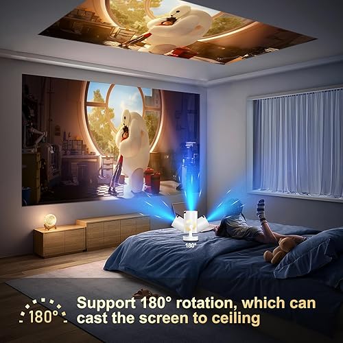 Miniatura 7 de Mini proyector con WiFi y Bluetooth, compatible con proyector portátil 4K 1080P, proyectores inteligentes Android 11 HY300 PRO HIFI, corrección