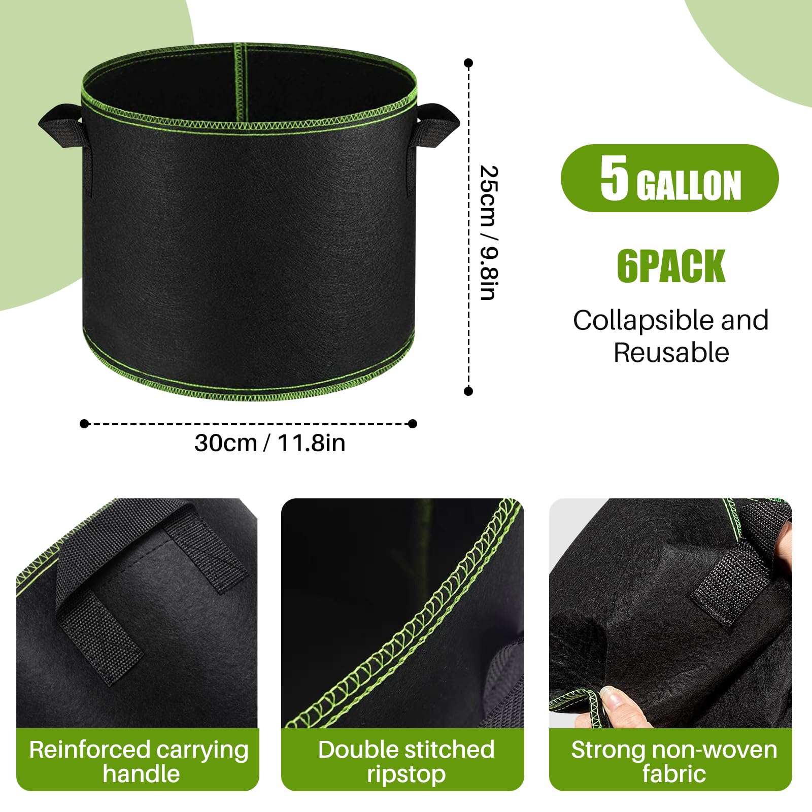 WenYa 5 Gallons Plant Grow Bags - Image 2