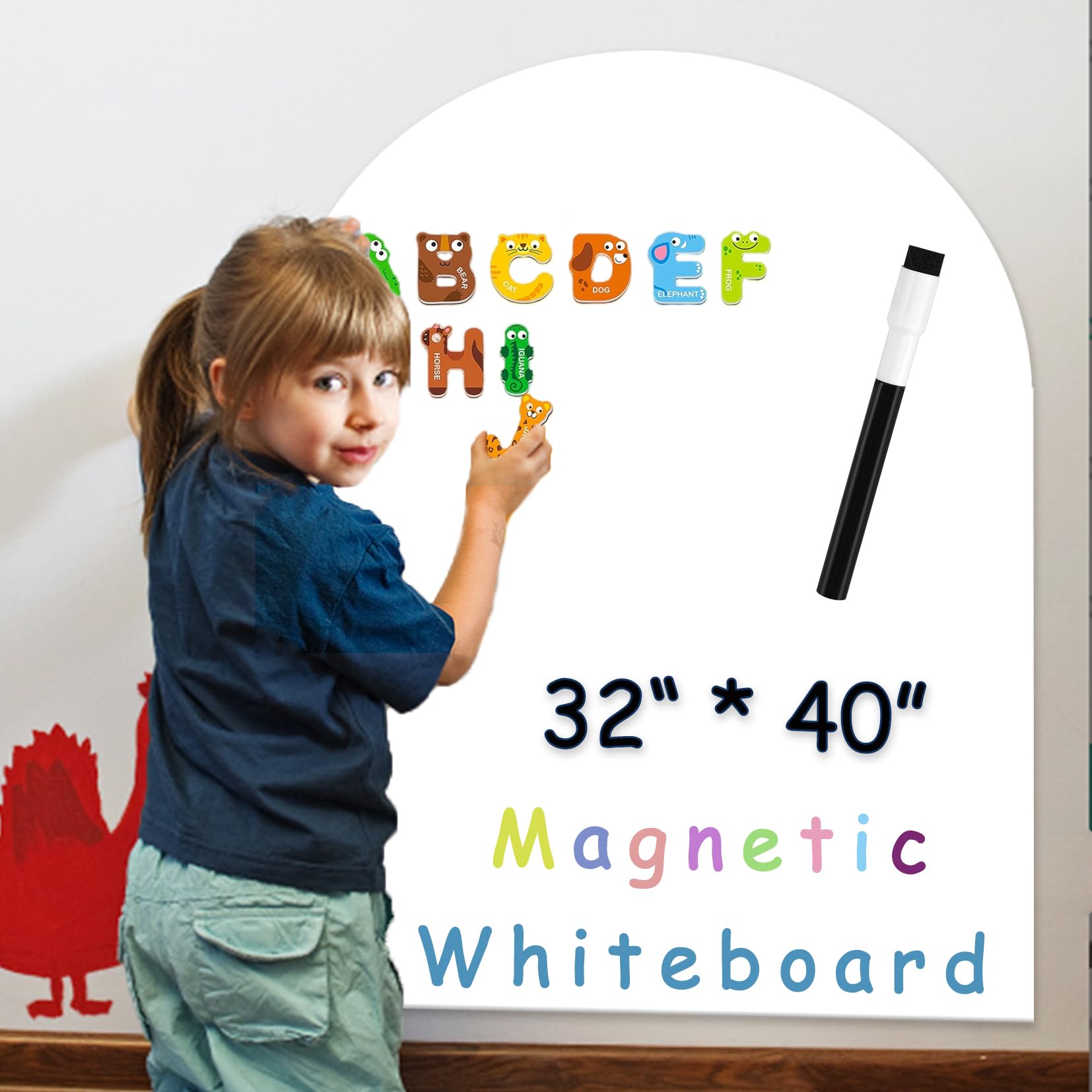 Magnetisches Whiteboard-Kontaktpapier für die Wand, abziehen und aufkleben, selbstklebende Whiteboard-Rolle für Zuhause, Schule, Weiß, 80100WH