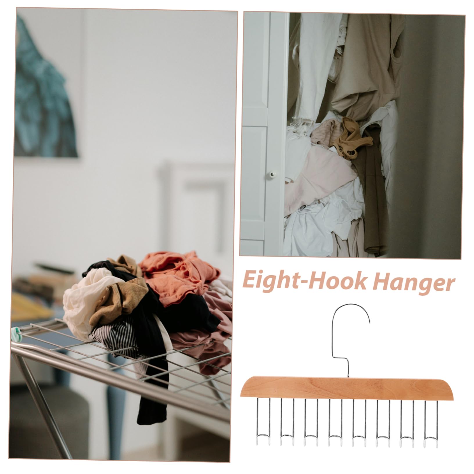 Levemolo Underwear Hanging Hooks Hanger 8 Hooks Sock Organizer Space Saver Hangers Organizer Bra for Closet Stacking