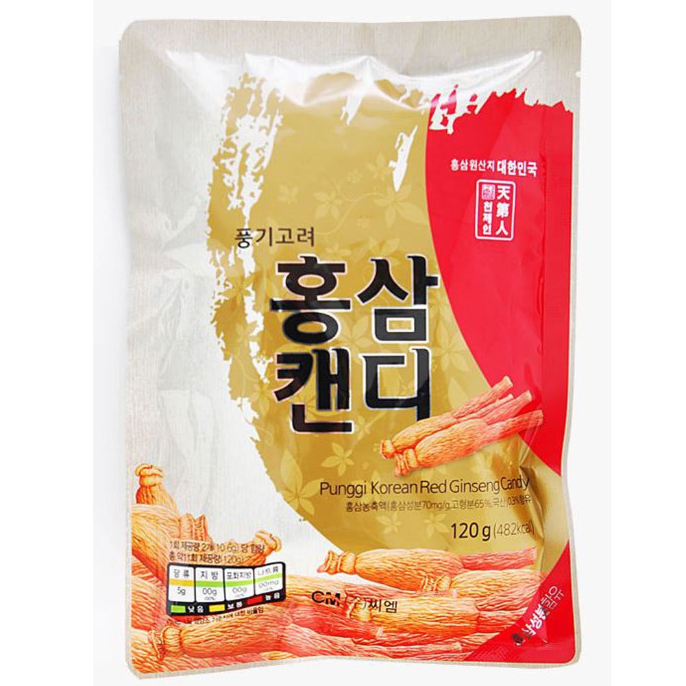 Punggye Korea Red Ginseng Candy (5 Bags) (120g) / Red Ginseng Concentrate / Red Ginseng Dessert / Health Food / Gift / Snacks / Hard Candy / Parents / Grand Parents /