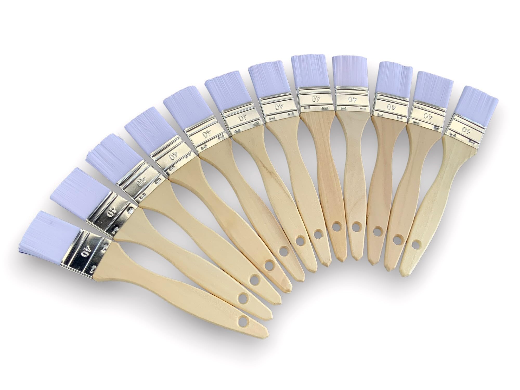 Pinceau de Nettoyage Queue de morue | Lot de 12 | Nylon | Largeur 40mm | Multi Support | Peinture Huile Acrylique Vernis émaux Colle lasure Teinture apprêt résine | Kibros 321_40x12