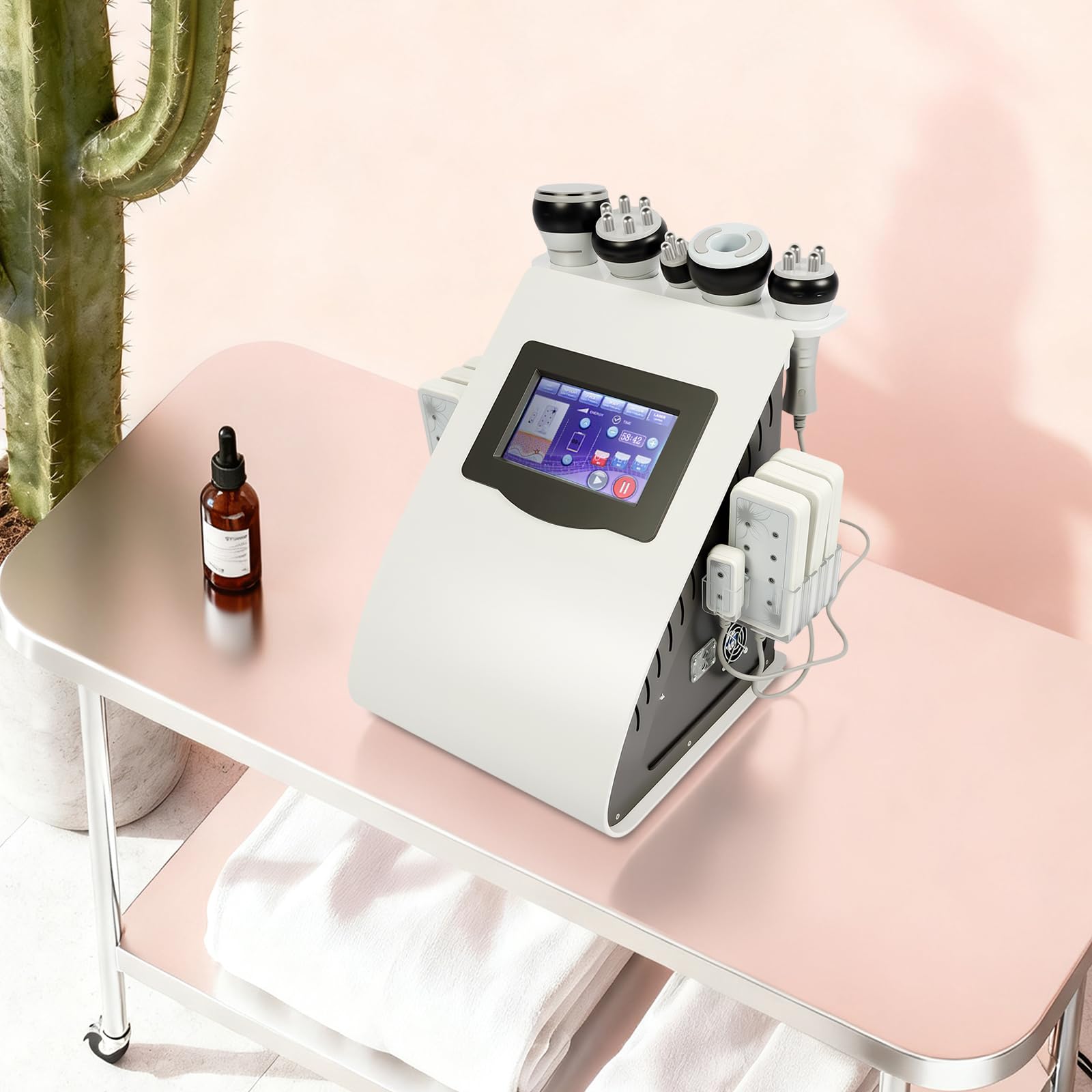 Multifunktionale Körperpflege, 40K Massagegerät Body Slimming Machine Mehrere Modi Geräte Bauchfett Weg Gerät für Privathaushalten, Schönheitssalons