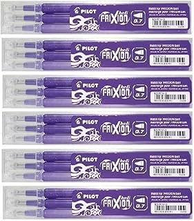 Pilot Purple / Violet Frixion Rollerball Erasable Pens Pen Refills Replacement Spare Ink BLS-FR7 (Pack Of 6 - 18 Refills)