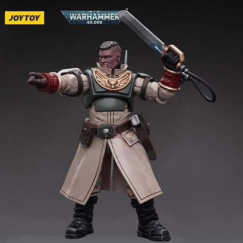 Miniatura 4 de JOYTOY 118 Warhammer 40,000 Figura de acción Astra Militarum Cadian Command Squad Commander Commander con Power Sword Anime Colección Modelo Regalo