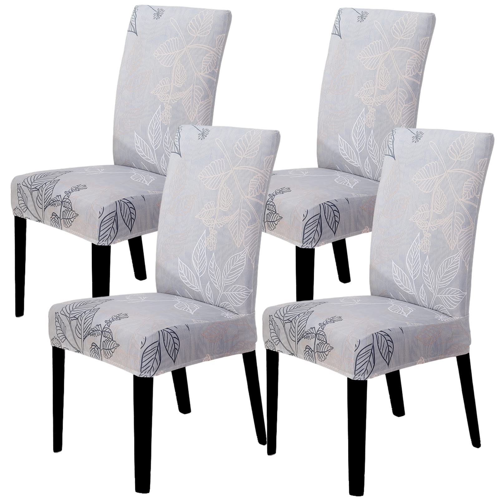 Dining Room Chair Covers Set of 4, Stretch Parsons Chair Slipcovers Removable Washable Spandex Printed Chair Seat Protector Cover for Hotel, Office,
