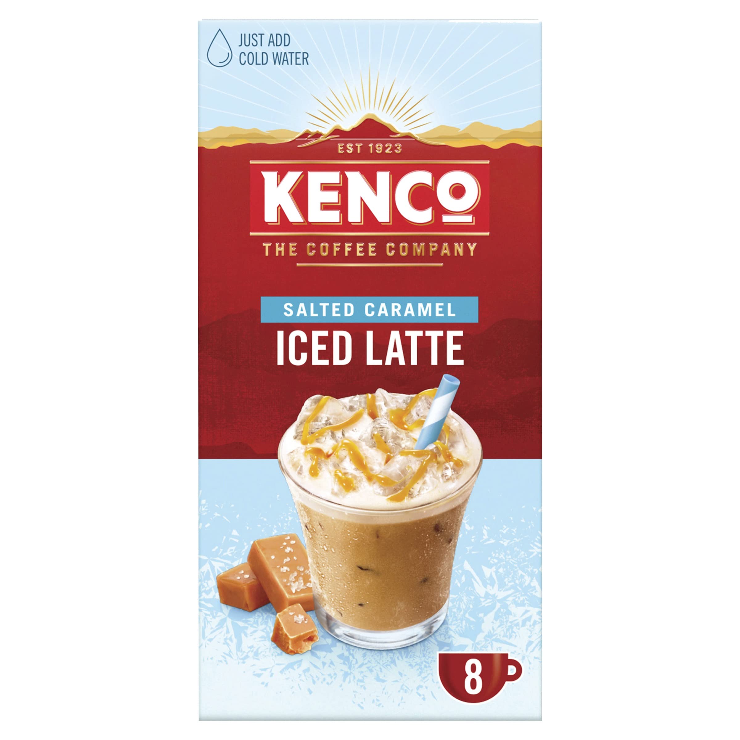 Buy Kenco Iced Latte Salted Caramel Instant Coffee Sachets 5 Boxes of 8
