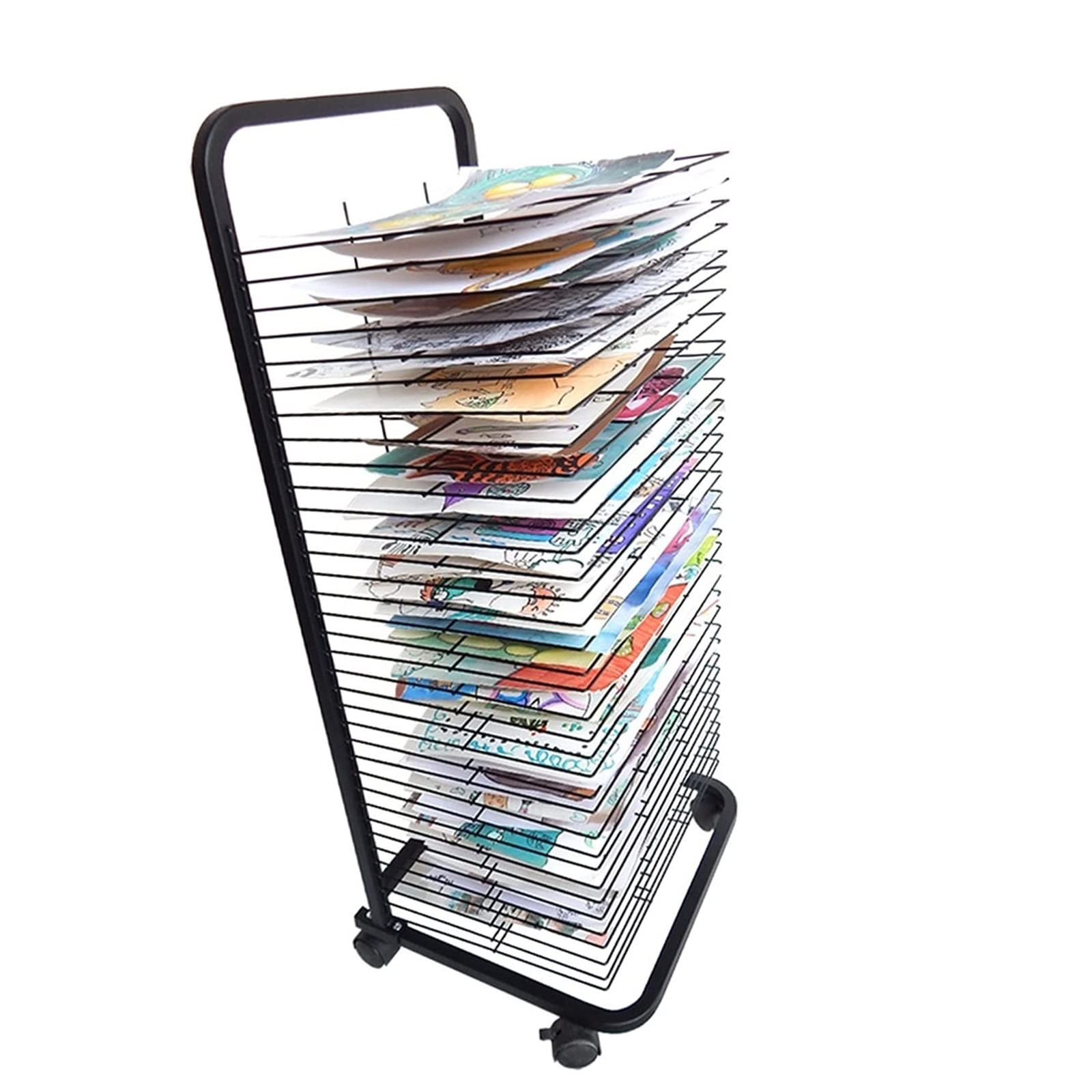 Aioneer Art Drying Rack - Mobile Paint Drying Rack, Mobile Drying Rack With Wire Shelves For Works Of Art, Mobile Classrooms, Art Studio, Educational Product Drying Rack, Drying Easel, B,35,layer