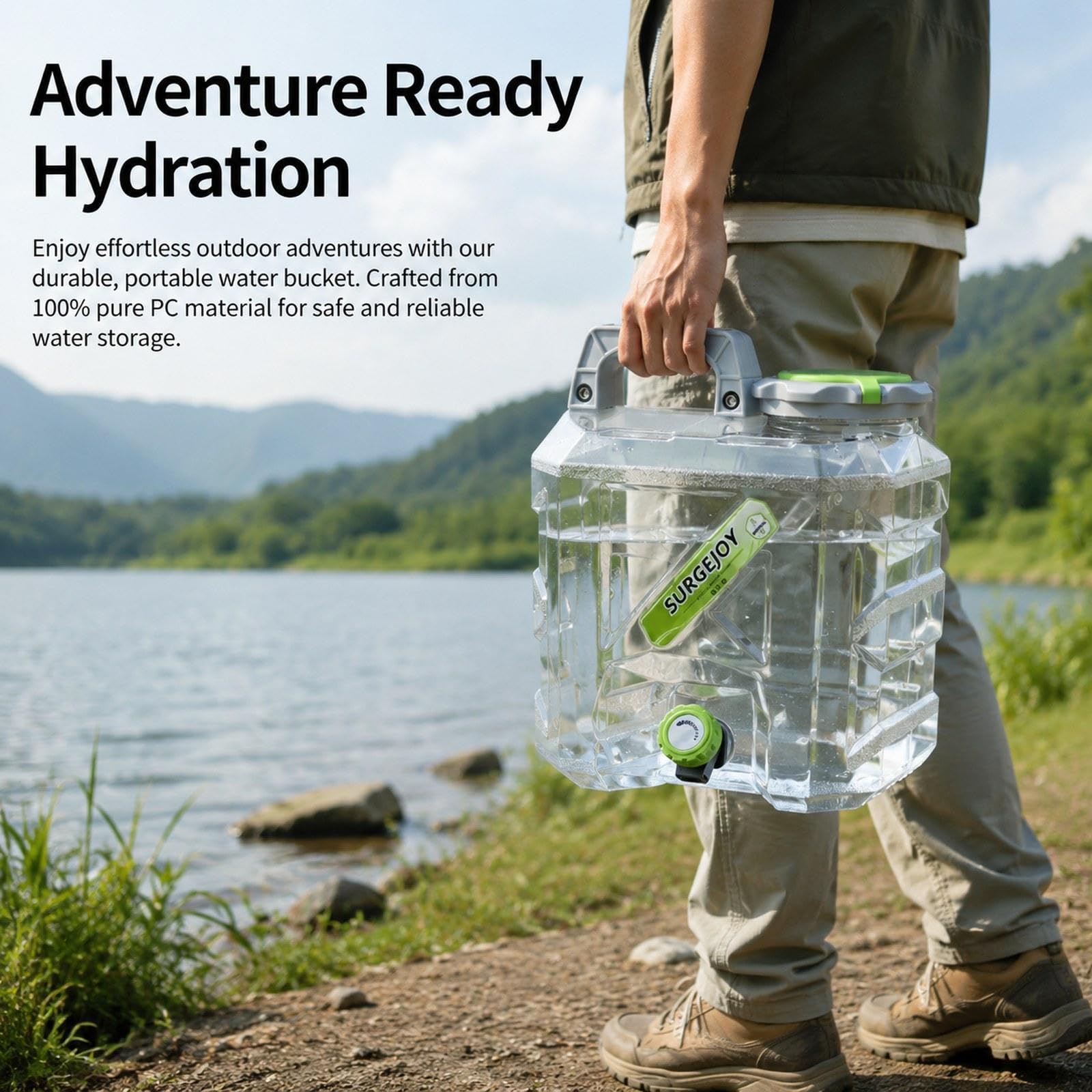 Wasserbehälter Notfall Wasserspeicher Tank mit Auslauf Tragbarer Eimer Wasserkanister Wandern Trinklager Multifunktion Robustes PP Material für Pickni